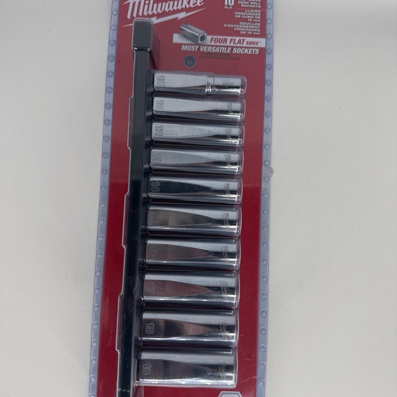 New Sealed Milwaukee 48-22-9505 3/8" Drive Deep Well Metric Socket Set - 10pc - Picture 2 of 6